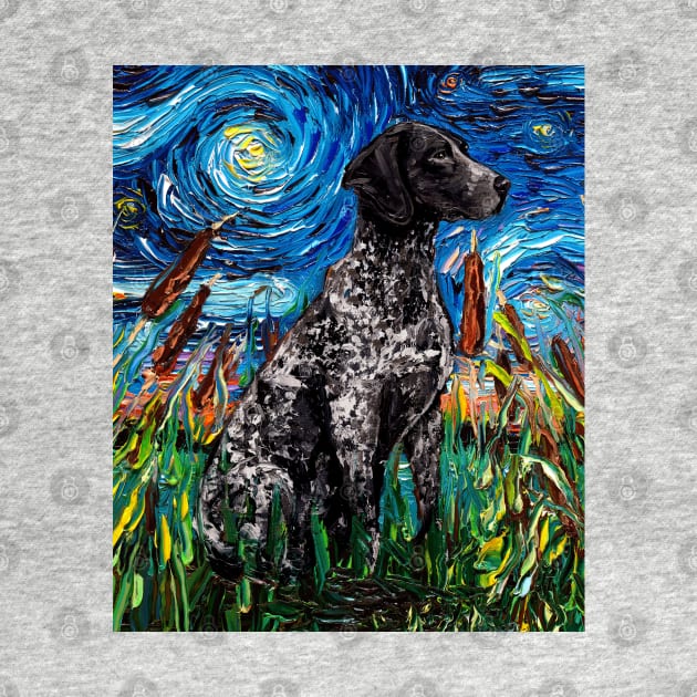 Black German Short Hair Pointer Night by sagittariusgallery